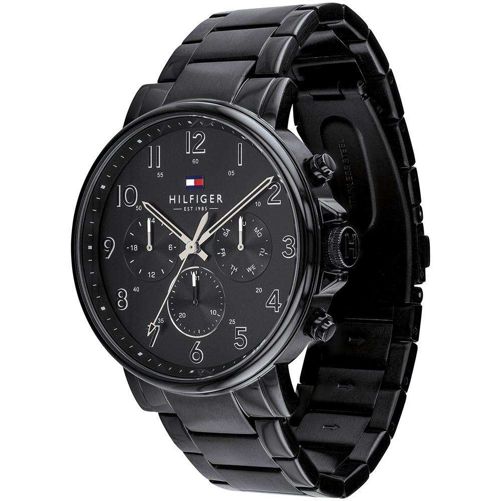 Multi-Zifferblatt-Uhr aus schwarzem Edelstahl