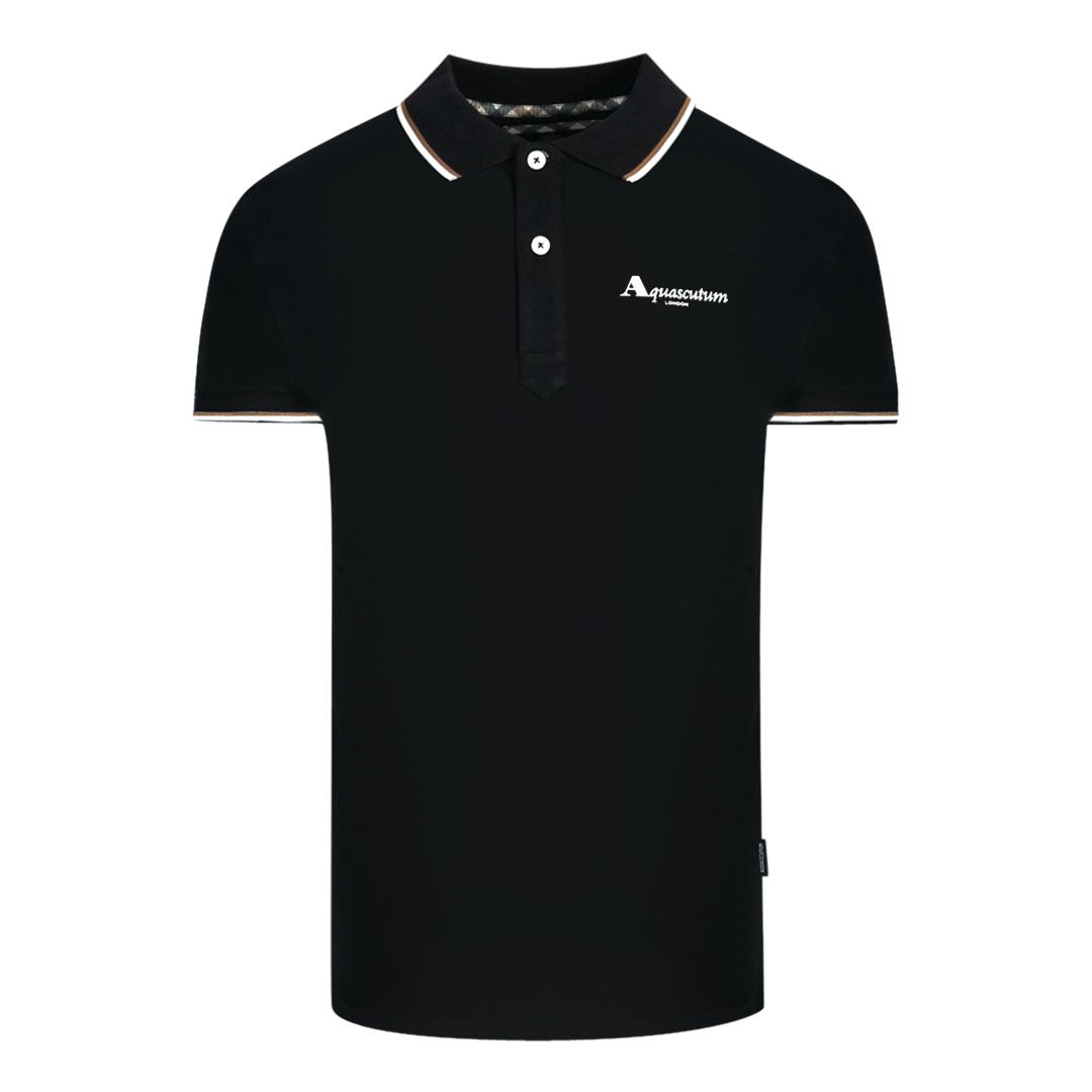 Klassisches schwarzes Poloshirt mit Kragen