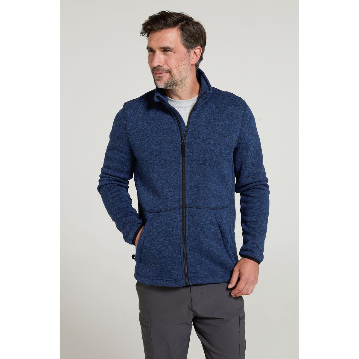 Herren Fleecejacke mit durchgehendem Reißverschluss