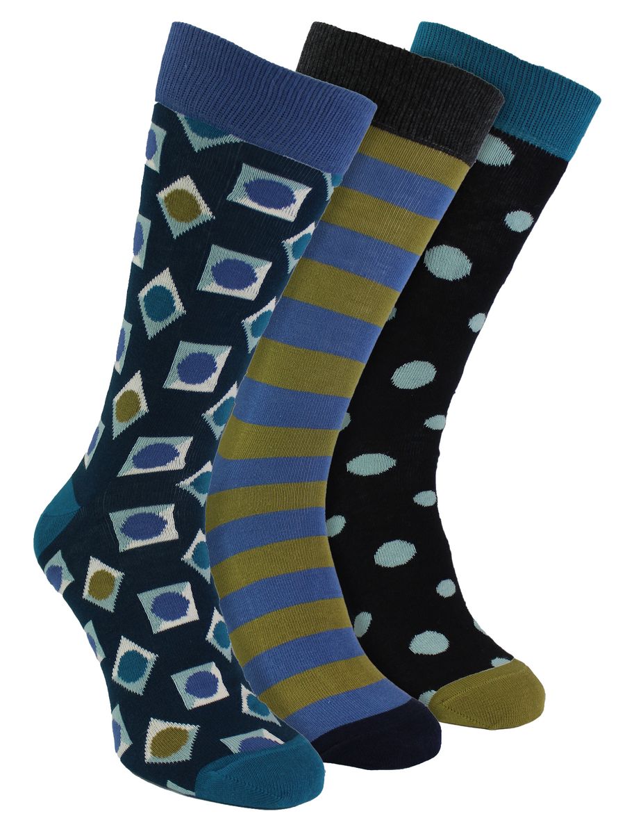 HS von Happy Socks - Herren 3er Pack Geschenkbox mit bunten Socken - Quadrat