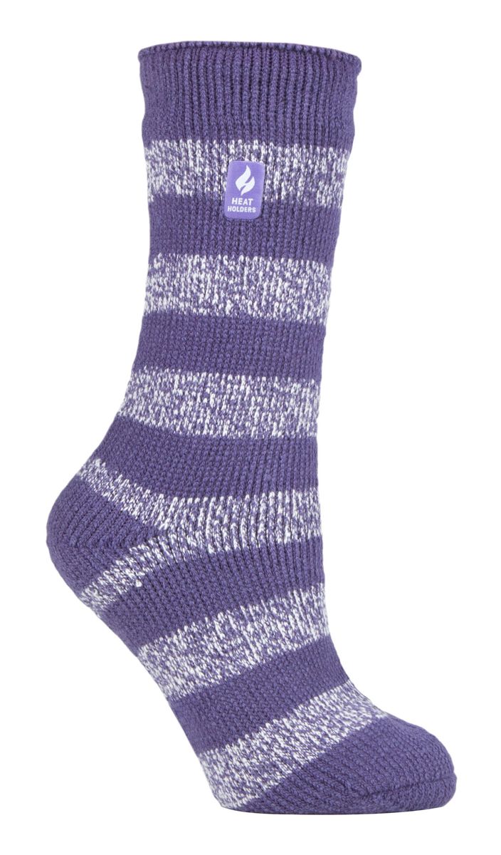 Wärmehalter - Damen Thermosocken für den Winter | Outdoor & Indoor Socken | Kuschelig & Flauschig | Geschenke für Frauen - Maulbeere Lila / Weiß (Tuscuny)