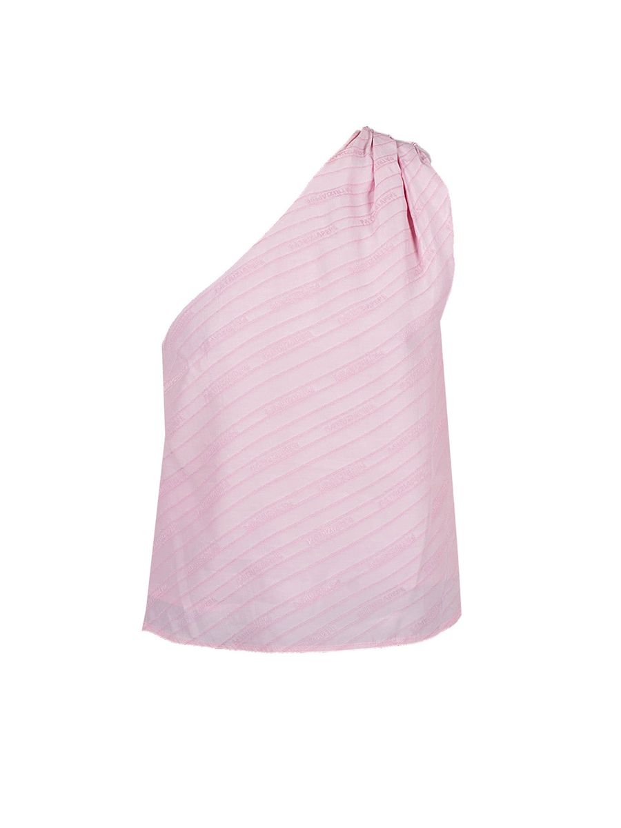 One-Shoulder Top mit Logo-Detail