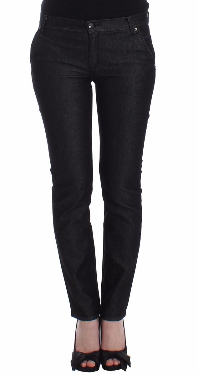 Schwarze Slim-Fit Stretch Jeans