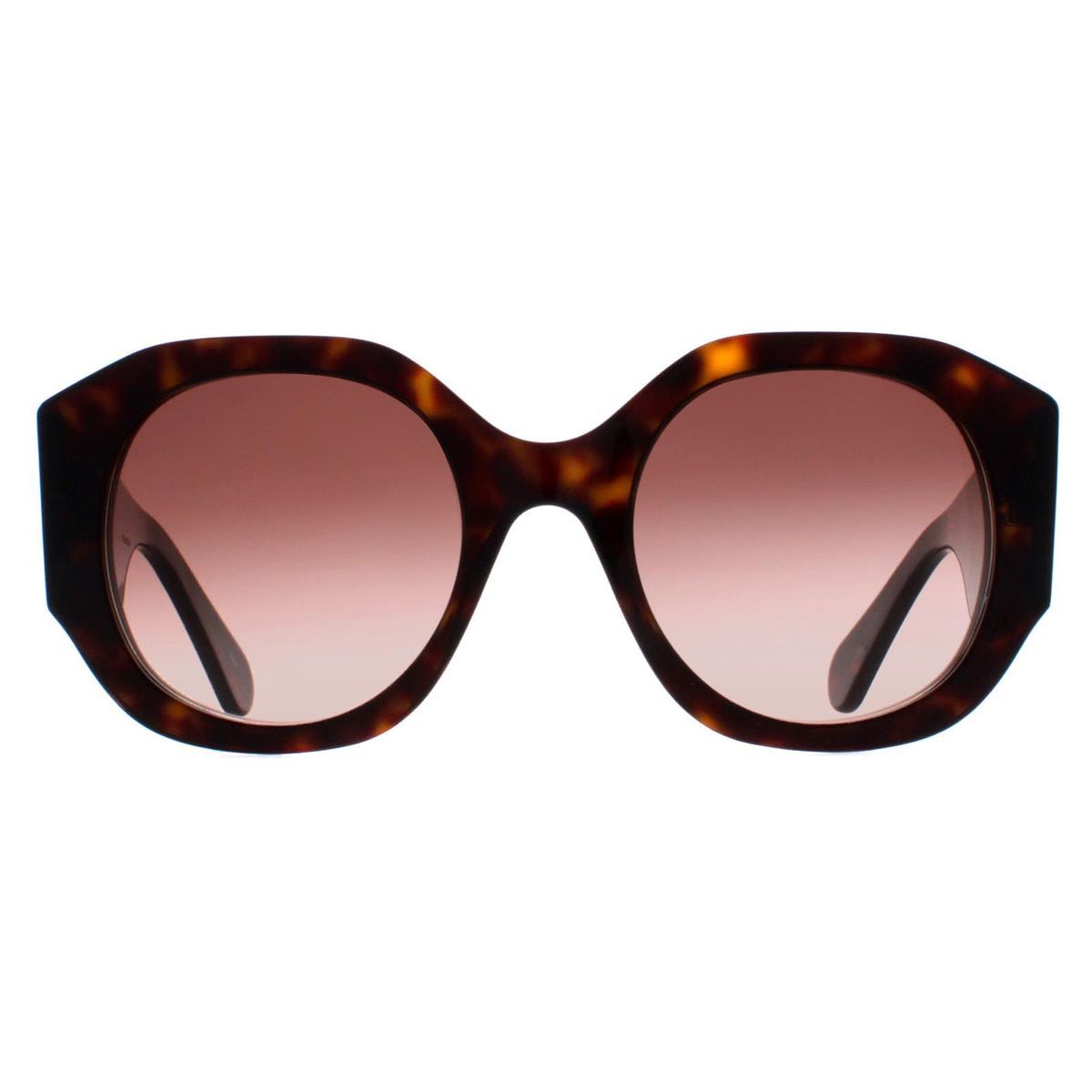 Runde Dunkel Havanna Braun Farbverlauf Sonnenbrille