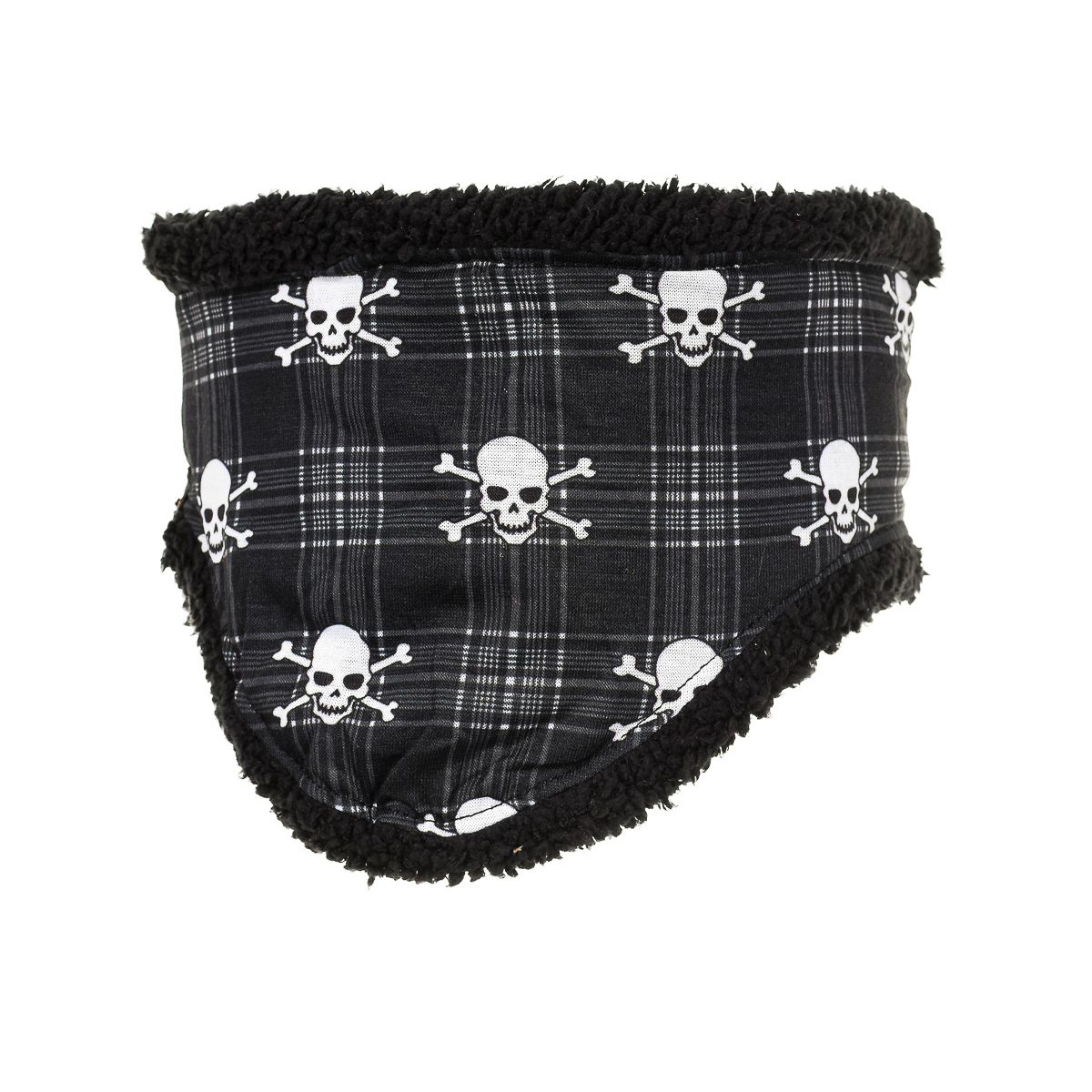 Wende Fleece Stirnband Schädel Plaid