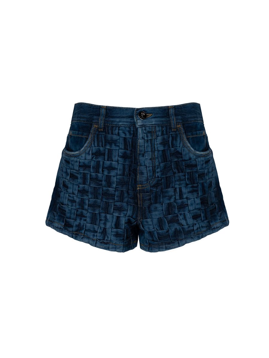 Denimshorts mit Strukturmuster