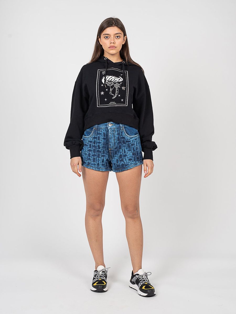 Jeansshorts in Flechtoptik