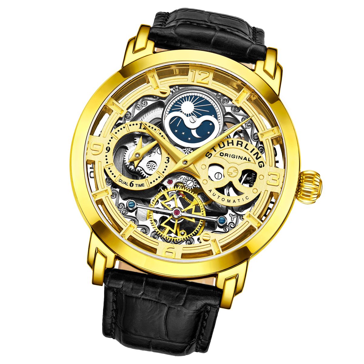 Elegante Skelett-Automatik-Armbanduhr