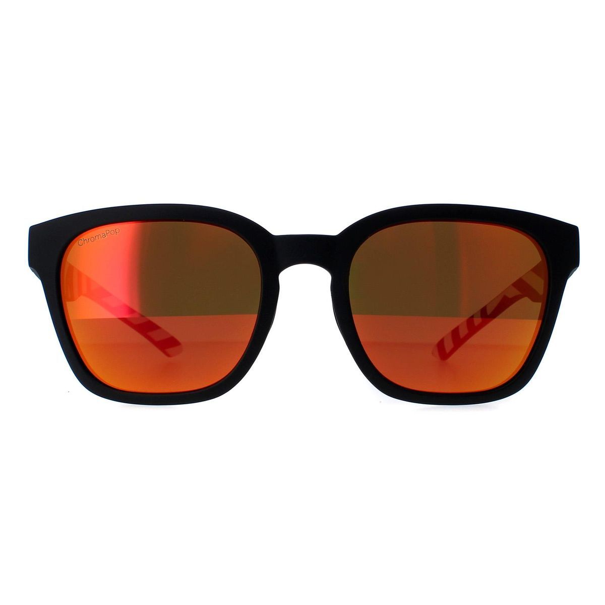 Quadratische Sonnenbrille mit roter Spiegelglaslinse