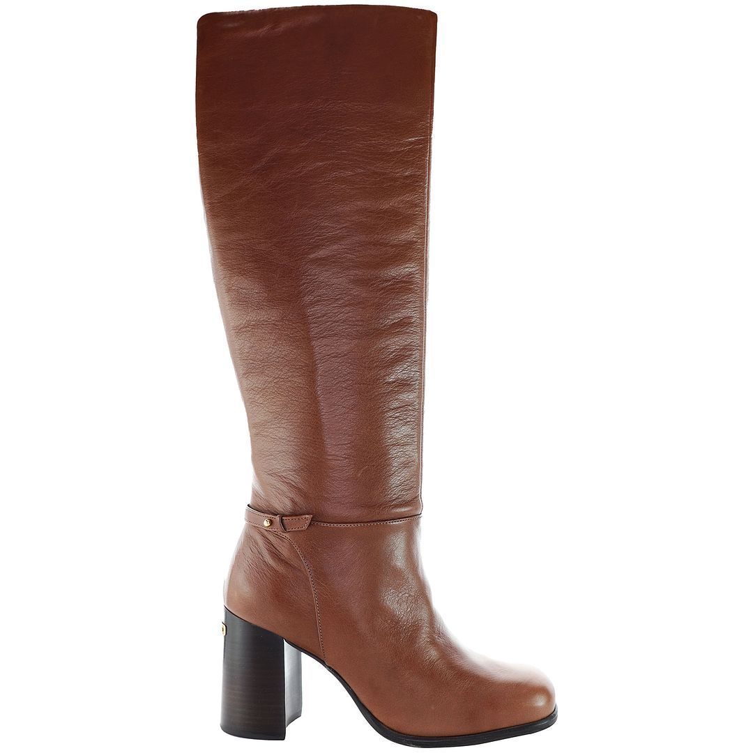 Braune Lederstiefel mit Kniehohem Schaft