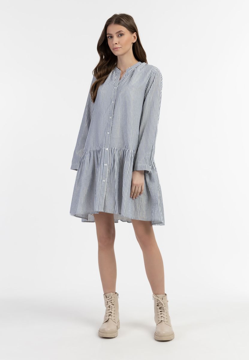 Gestreiftes Kleid mit tiefer Taille