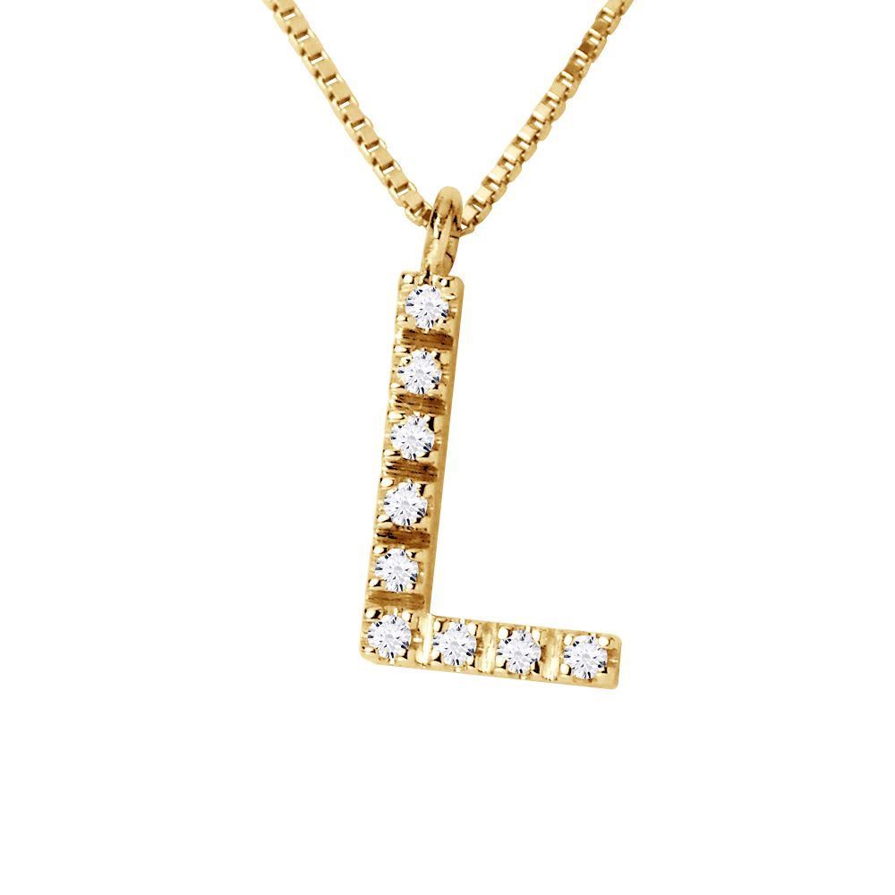 Goldene Initialen L Diamant Halskette