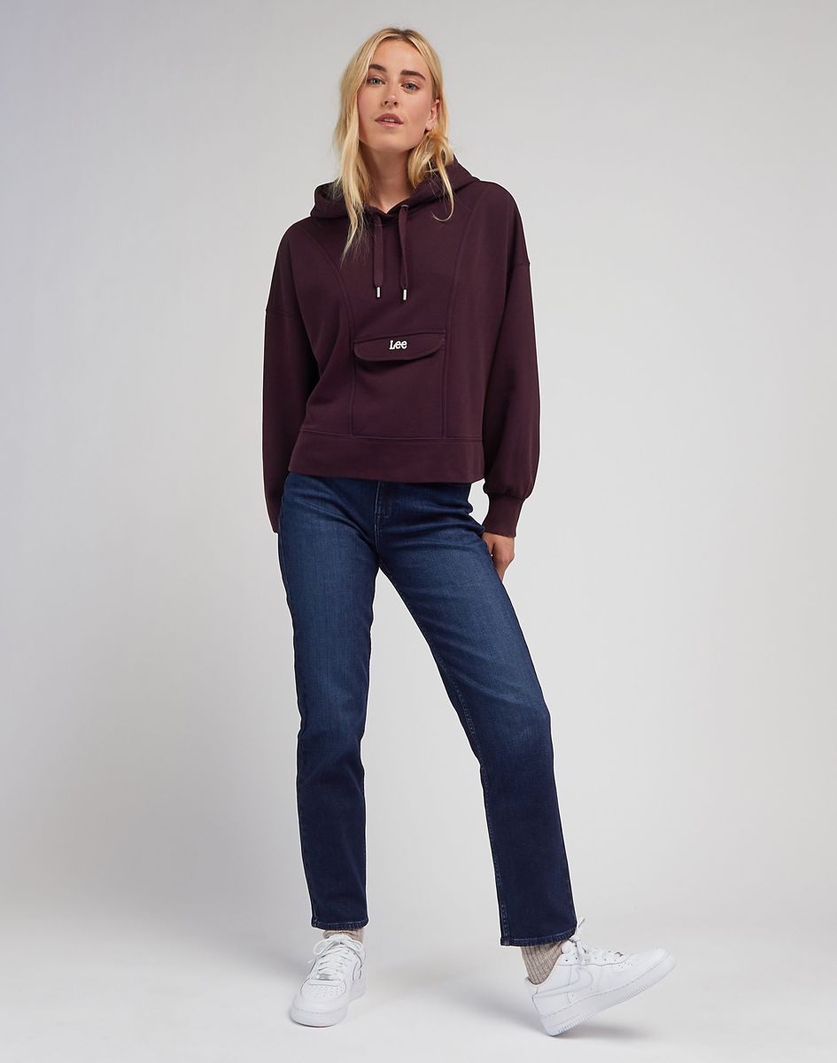 Kapuzenpullover mit entspannter Passform und Vordertasche