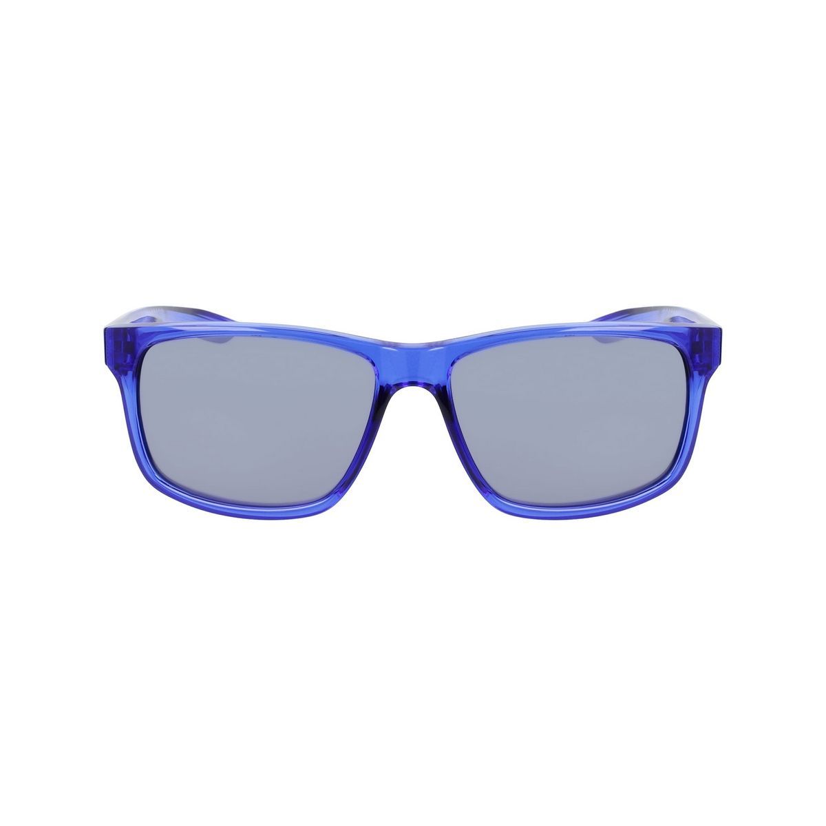 Rechteckige Sonnenbrille mit blauem Acetatrahmen