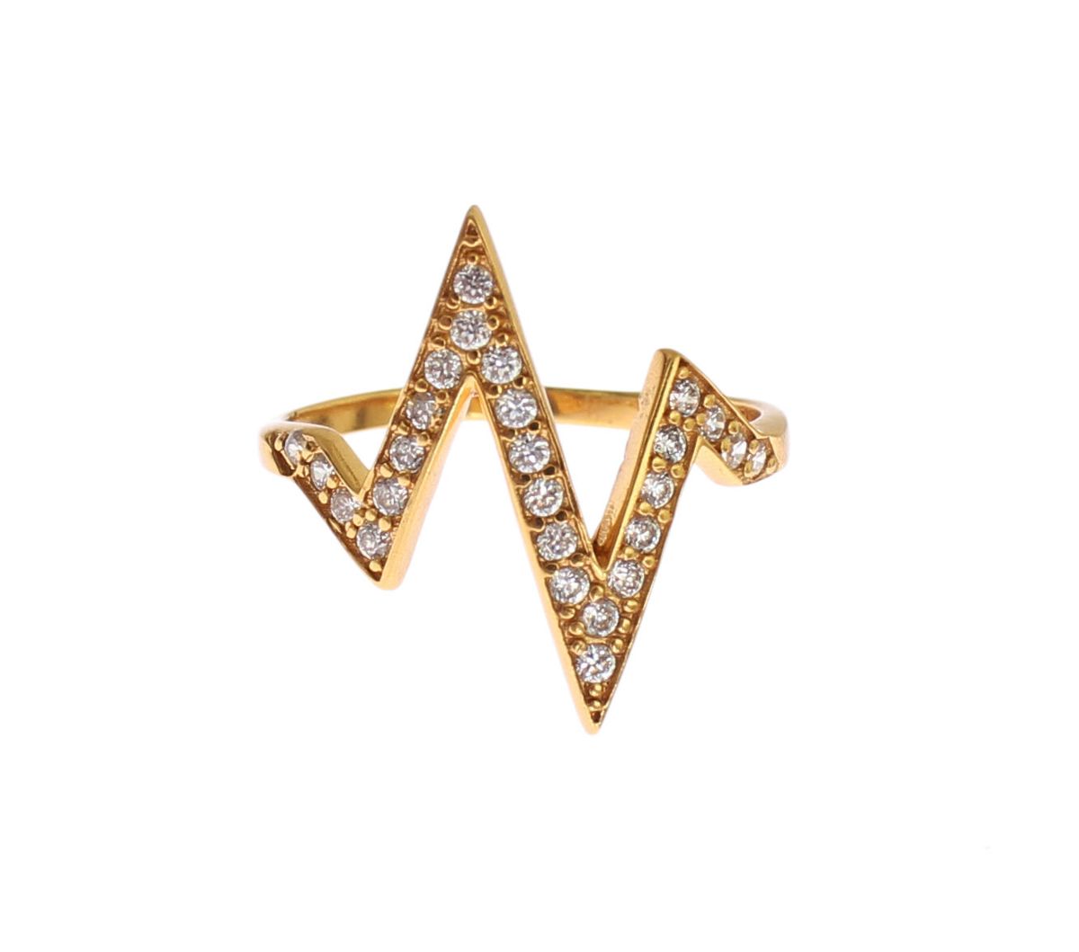Nialaya Gold 925 Silber Damen Klarer CZ 18K Ring