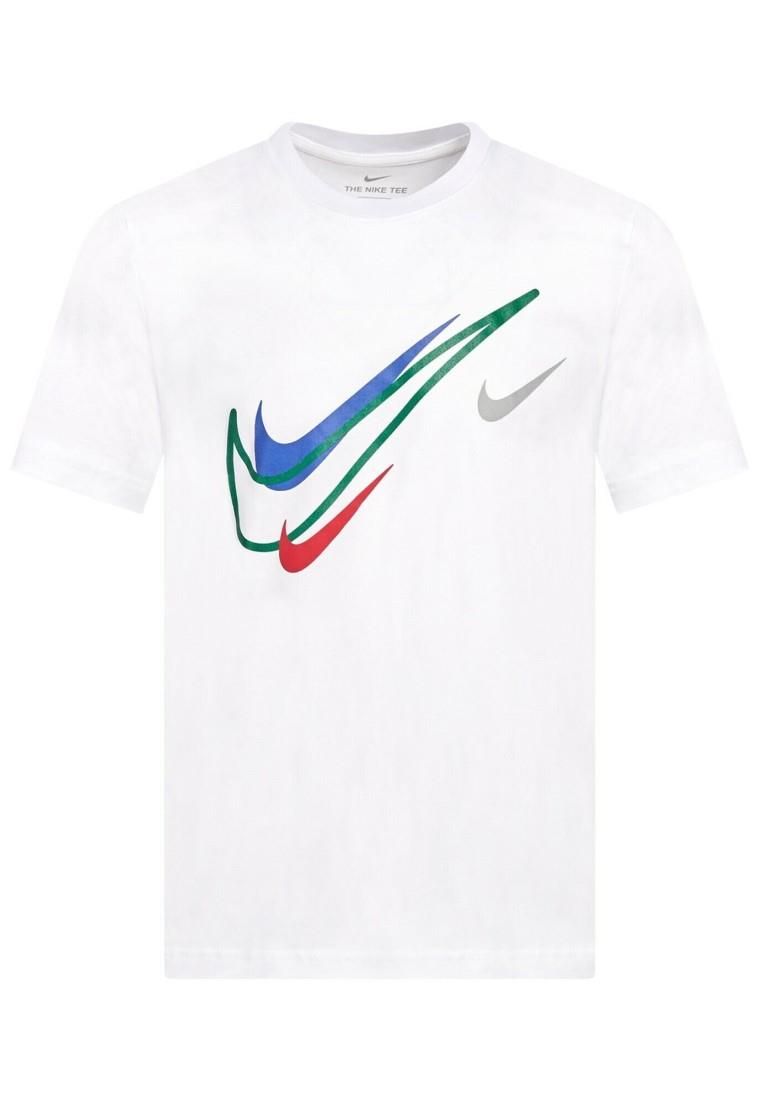 Herren Weißes T-Shirt mit Grafik-Swoosh-Logo