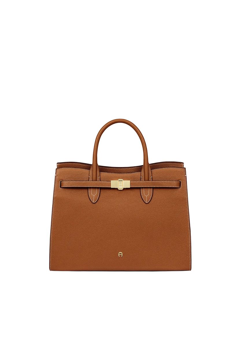AIGNER Henkeltasche, Leder, Standfüße, für Damen, braun, 99