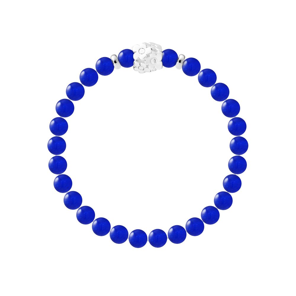 Blau Chalcedon Perlenarmband
