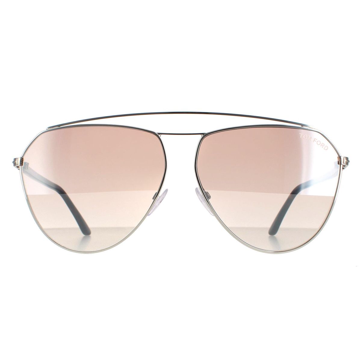 Aviator Sonnenbrille Silber Havanna Braun Verlauf