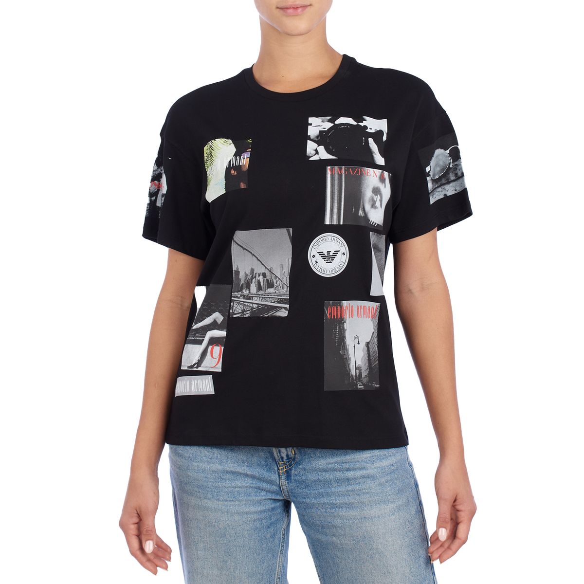 Baumwoll-T-Shirt mit Vintage-Print