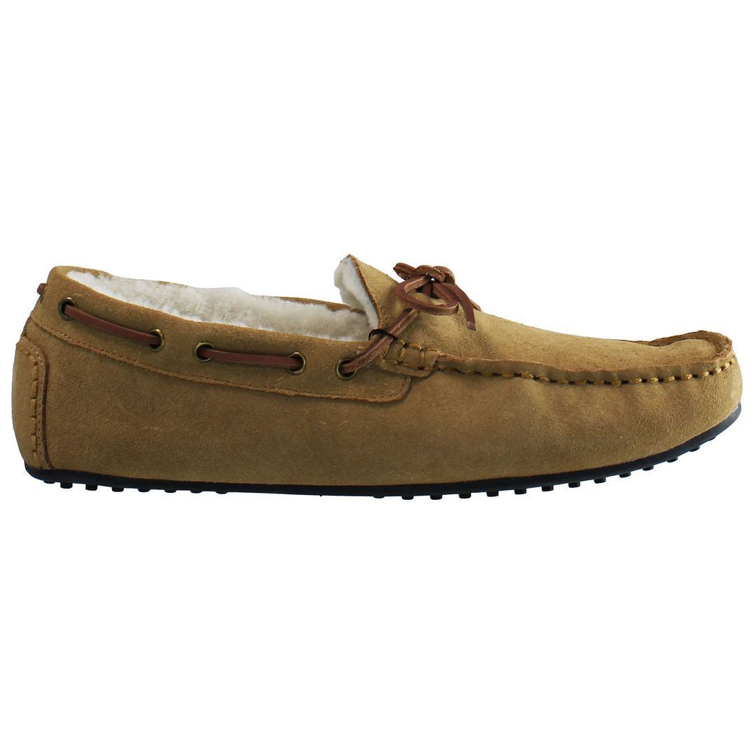 Herren Wildleder Mokassin Hausschuhe