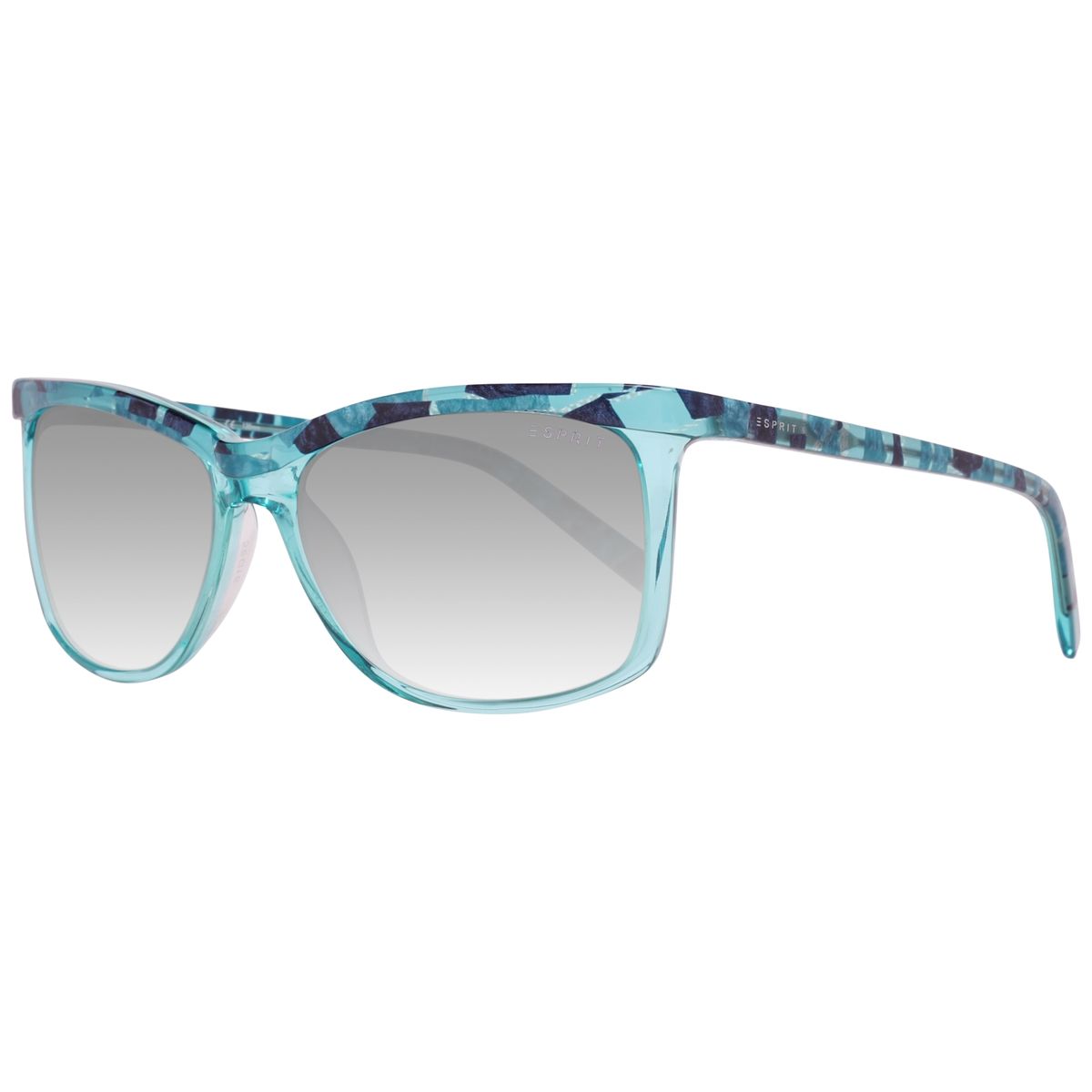 Quadratische Türkisfarbene Sonnenbrille mit Muster