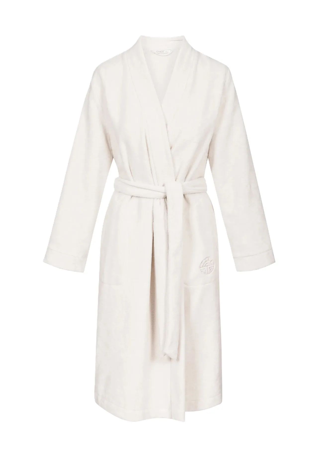 LOUIS FÉRAUD High Class Bademantel, Bindegürtel, Seitentaschen, für Damen, weiß, XS