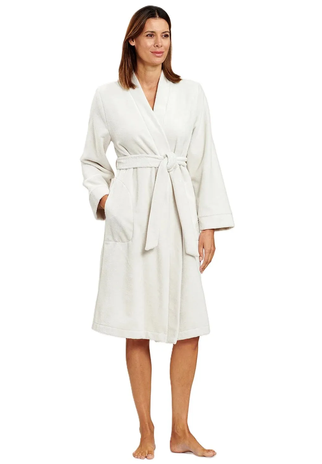 LOUIS FÉRAUD High Class Bademantel, Bindegürtel, Seitentaschen, für Damen, weiß, XS