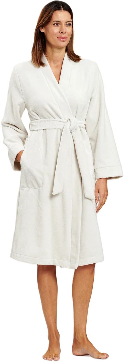 LOUIS FÉRAUD High Class Bademantel, Bindegürtel, Seitentaschen, für Damen, weiß, XS
