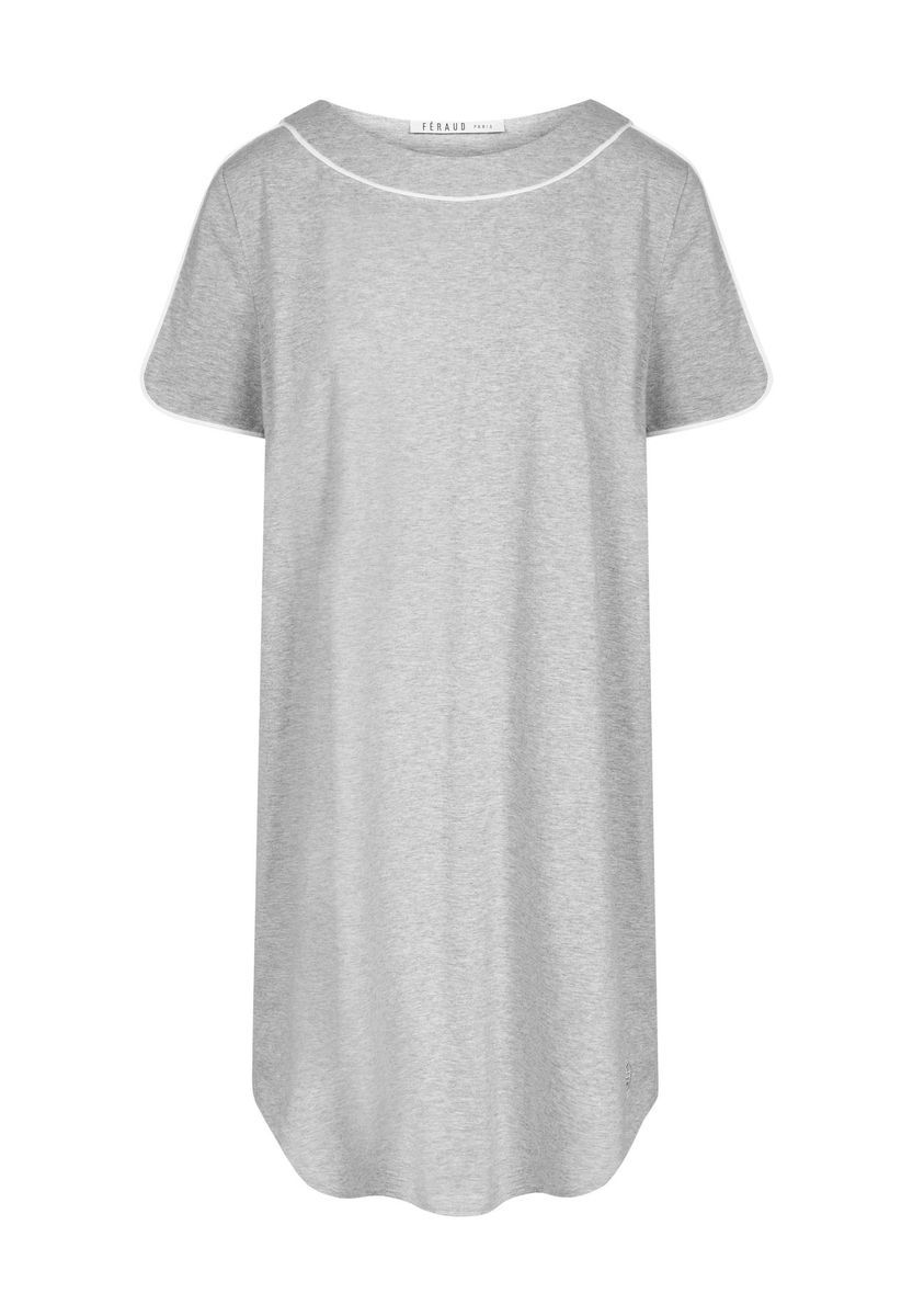 Graues Damen Nachthemd mit kurzen Ärmeln