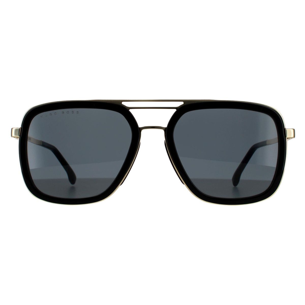 Aviator Sonnenbrille Schwarzgold Akzente