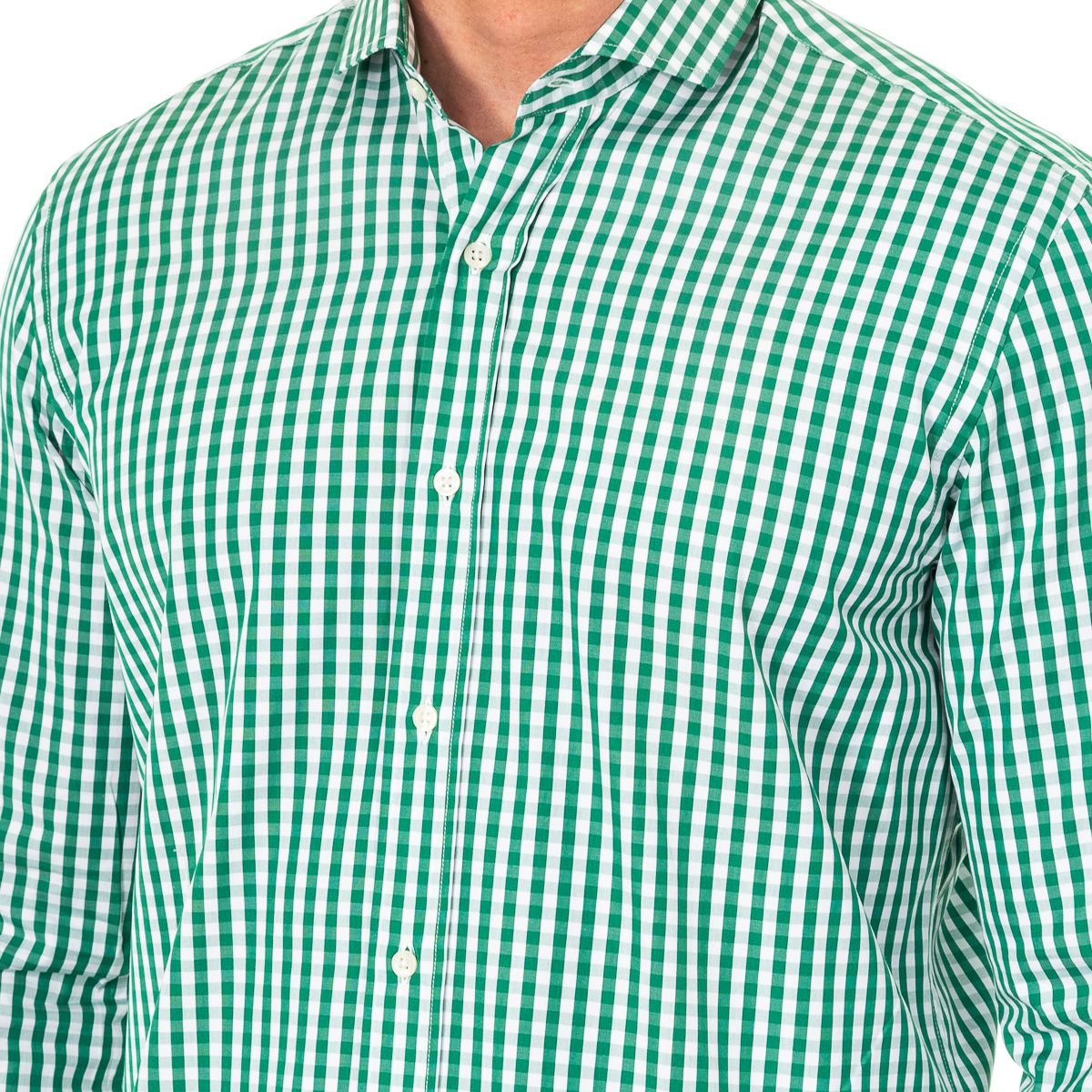 Langärmeliges Gingham-Karo-Hemd