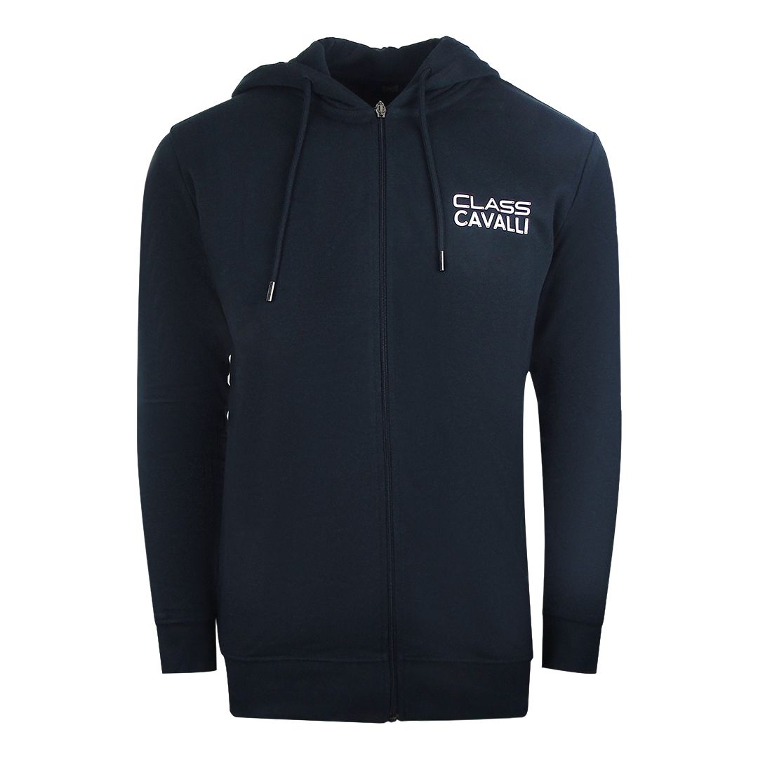 Class Cavalli Kapuzenpullover mit Logo und Reißverschluss