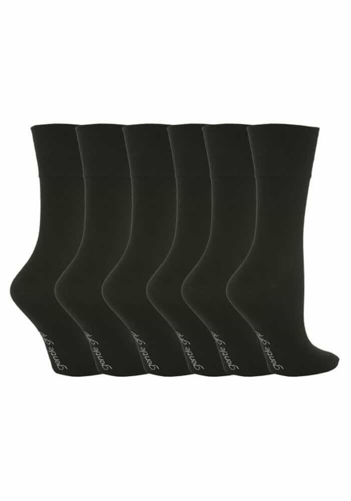 Gentle Grip - 6 Paar Damen Gentle Grip nicht elastische Socken - GG67 Schwarz