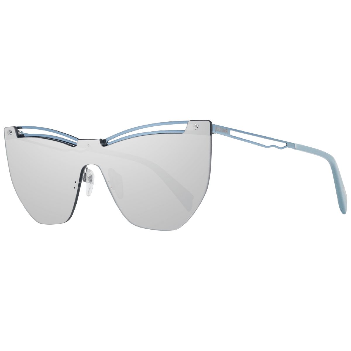 Monolinsen-Schild-Sonnenbrille in Hellblau