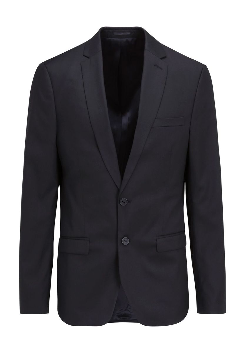 Klassisches, einfarbiges, schwarzes Sakko mit zwei Knöpfen