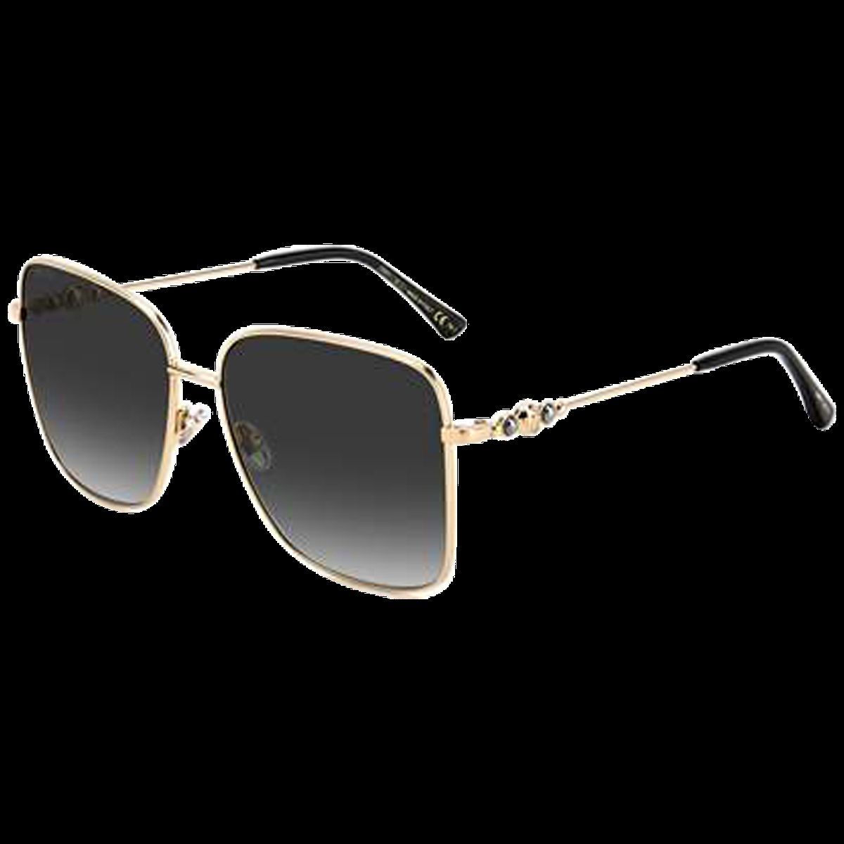 Quadratische Sonnenbrille mit goldenem Rahmen