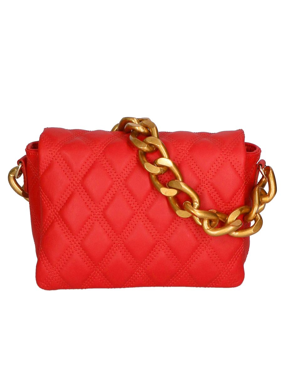Gesteppte Ledertasche mit Schulterkette