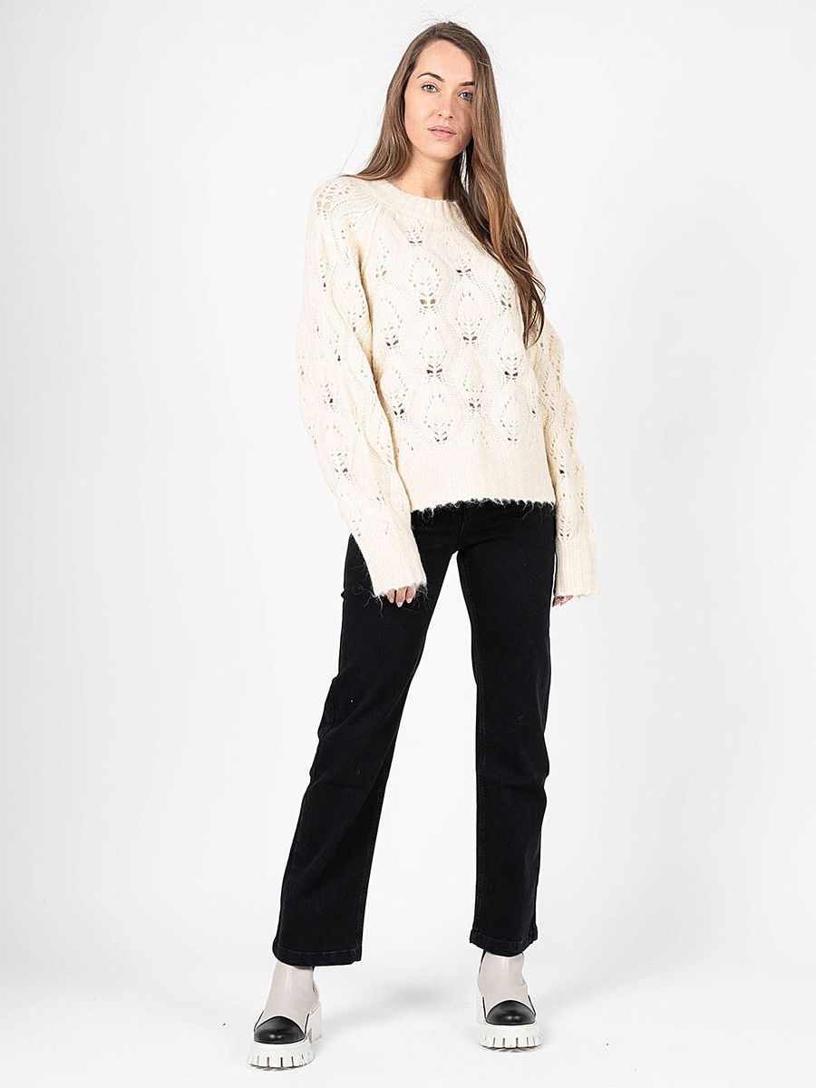Oversize-Strickpullover mit Ajourmuster