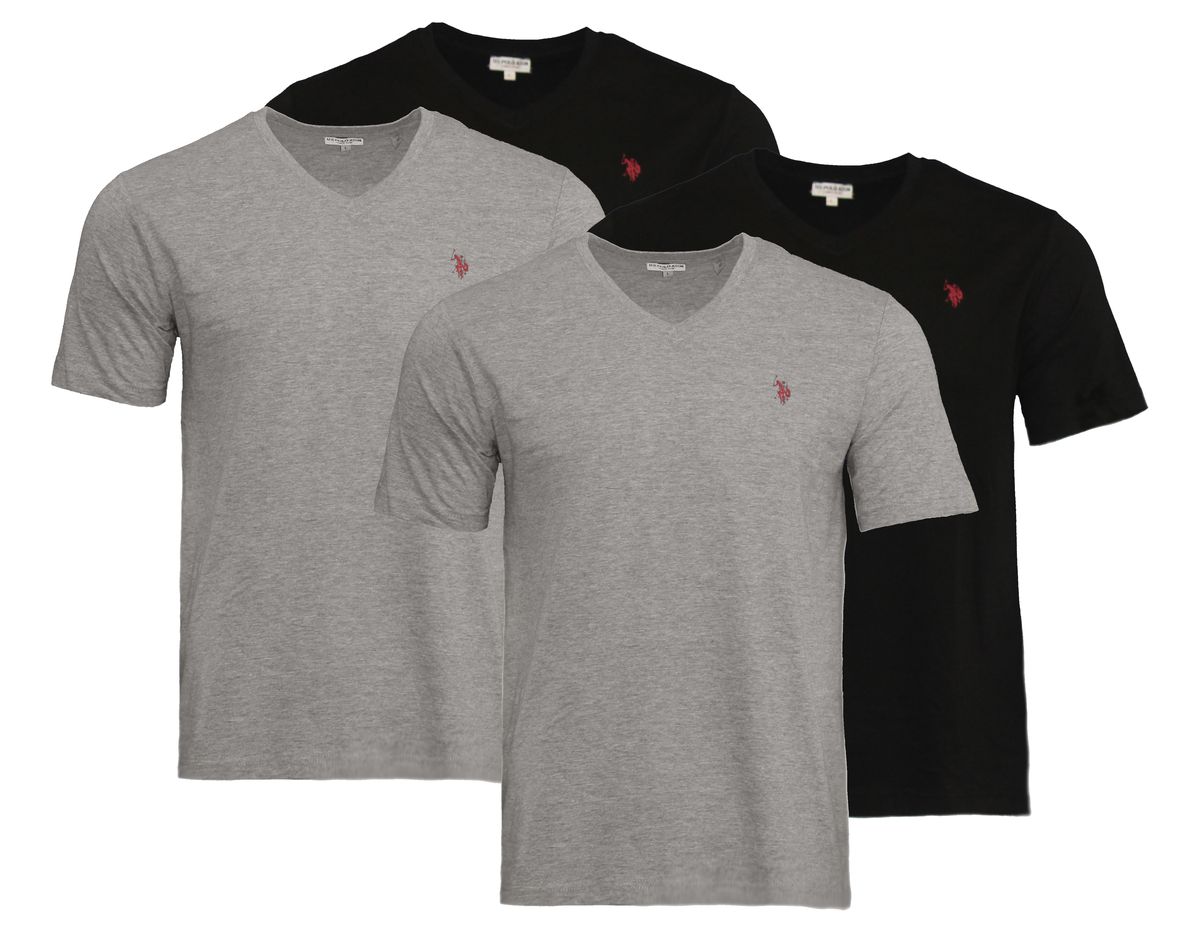 Klassisches V-Ausschnitt Baumwoll T-Shirt Set
