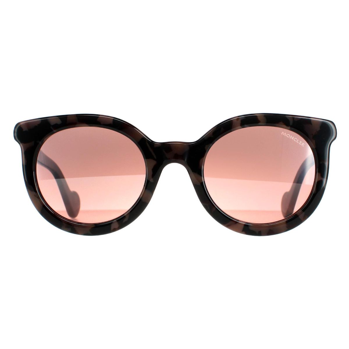 Runde Havana Sonnenbrille mit Bordeaux-Spiegel
