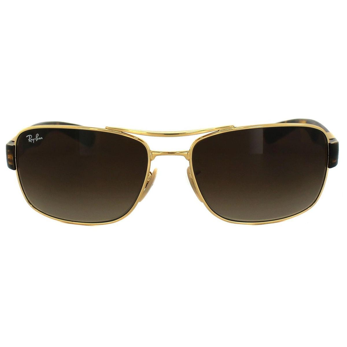 Goldfarbene Sonnenbrille mit braunem Farbverlauf