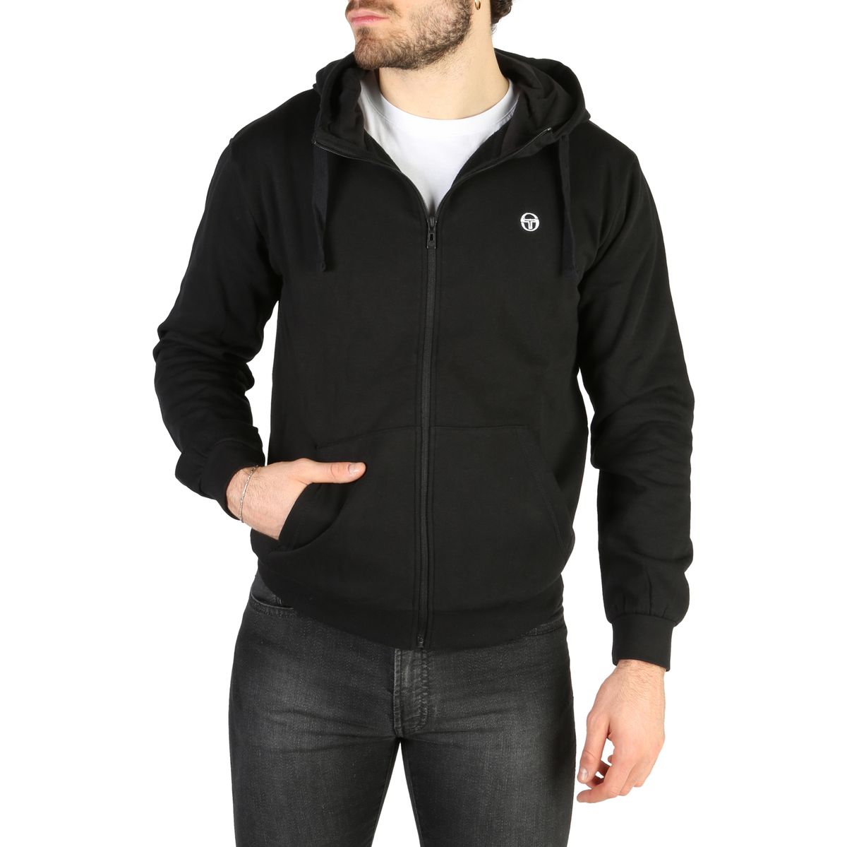 Herren Fleece-gefütterter Kapuzenpullover mit Reißverschluss