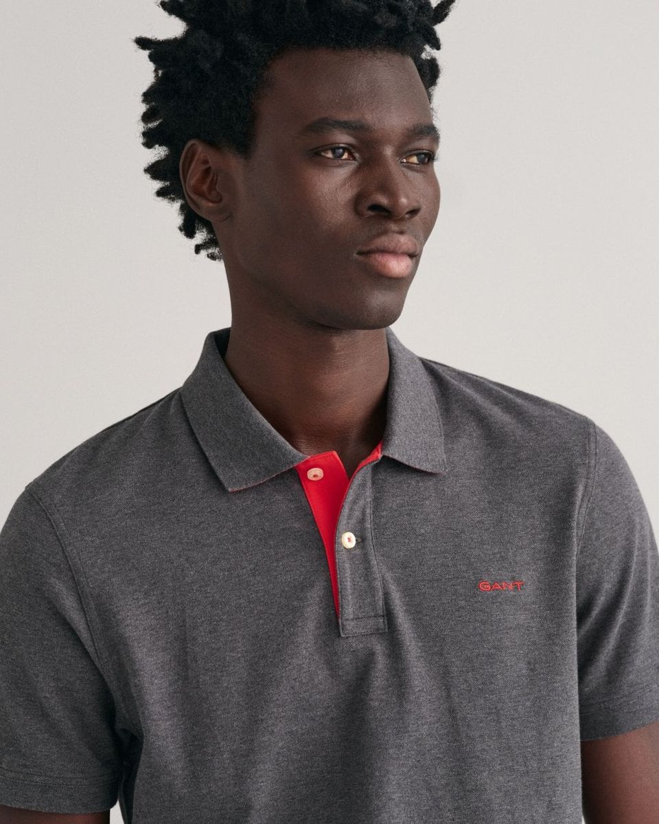 Piqué-Polo mit Kontrast-Details