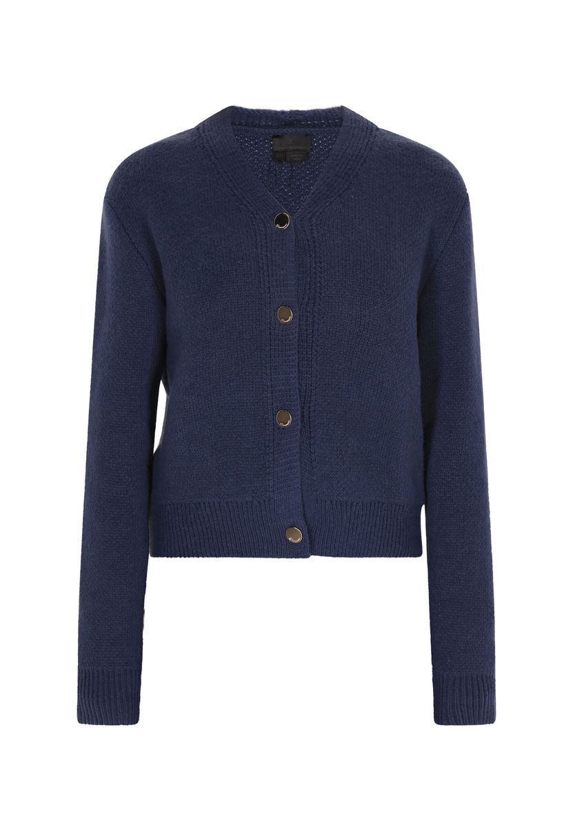 Kurze Strickjacke mit Rippstrick