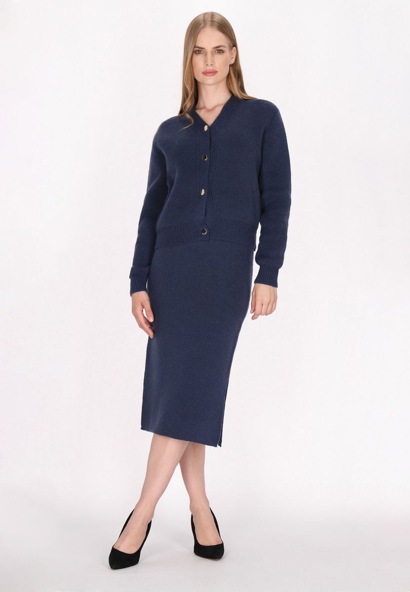 Strukturierter Cropped-Cardigan mit V-Ausschnitt