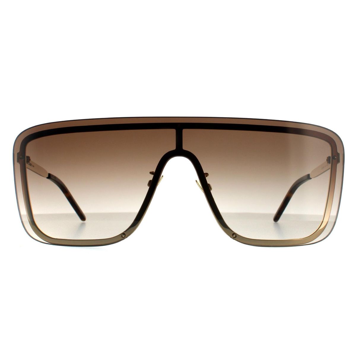 Übergroße Shield Sonnenbrille braun Verlaufgläser