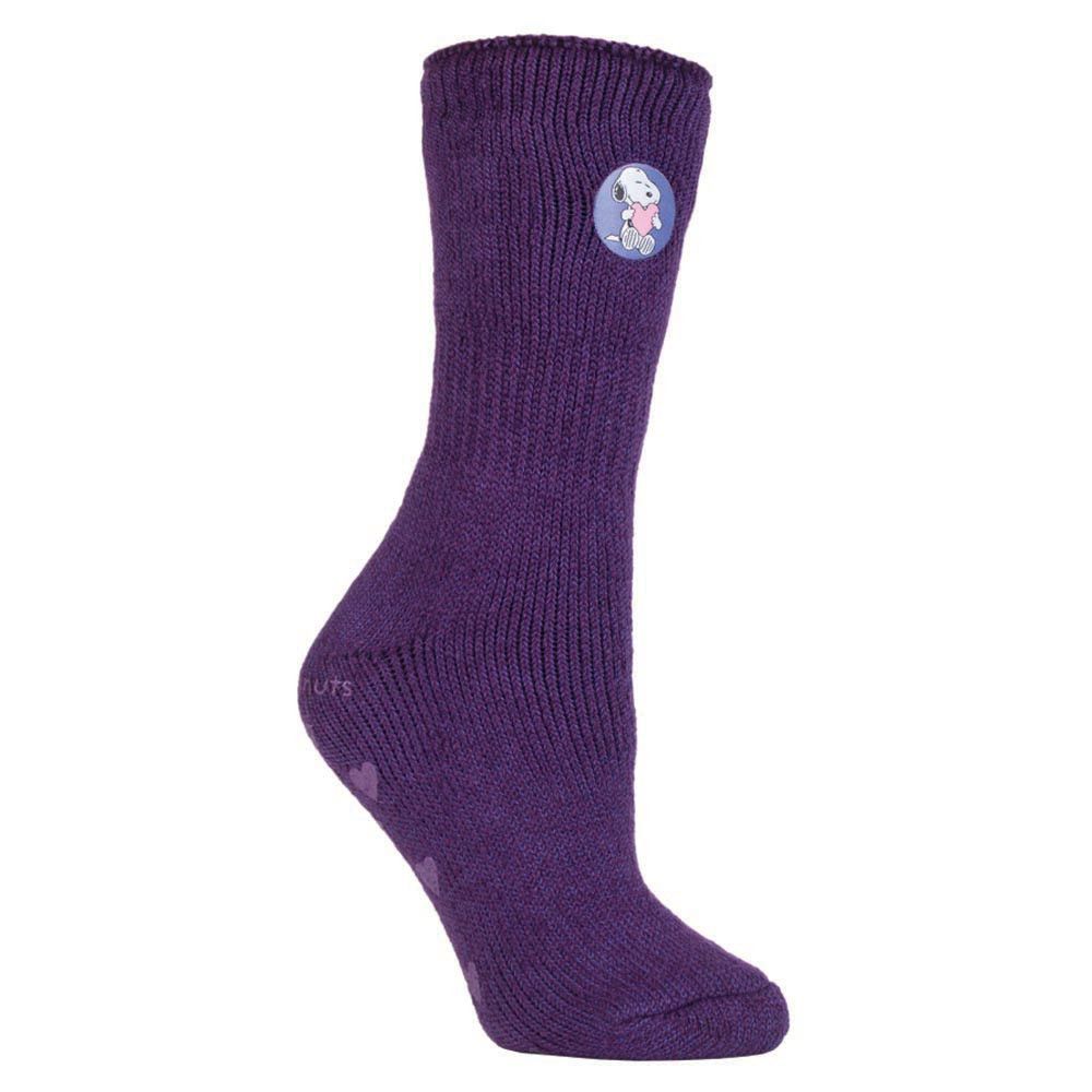 Wärmehalter - Damen dicke, niedliche, weiche, rutschfeste, kuschelige Eeyore Thermal Slipper Socken mit Griffen - Peanuts