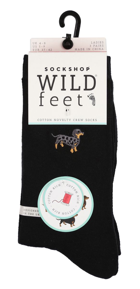 Bestickte Dackel-Motivsocken