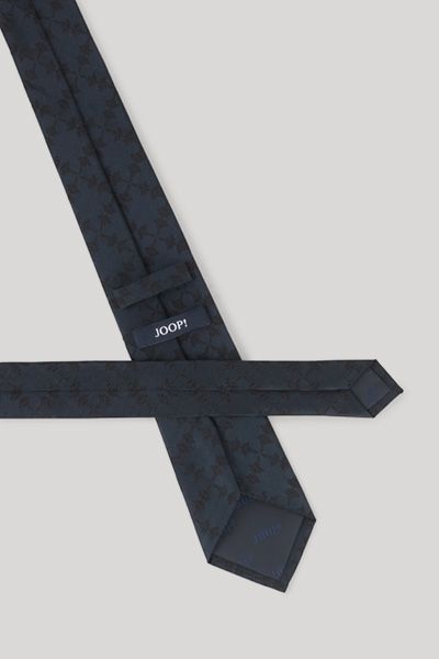 JOOP! Navy Gemusterte Seidenkrawatte Monogramm Allover Klassisches Design